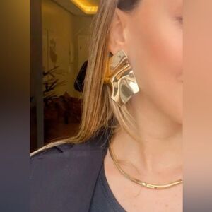Irregular Metal Stud Earrings  Statement Big Earrings